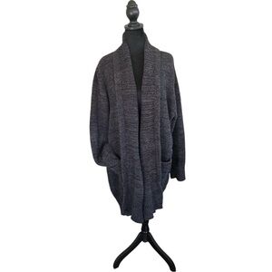 Barefoot Dreams Charcoal Gray/Black CozyChic Long Chenille Cardigan XL